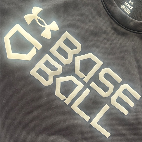 UNDER ARMOUR BASEBALL⚾️Black HOODIE Silver & White Logo Size Large - Picture 7 of 10